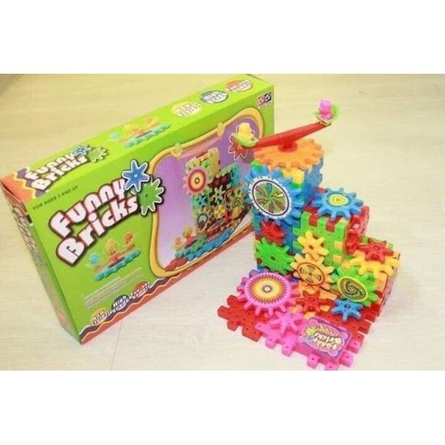 BỘ XẾP HÌNH CHUYỂN ĐỘNG 3D funny bricks, xếp hình bánh răng