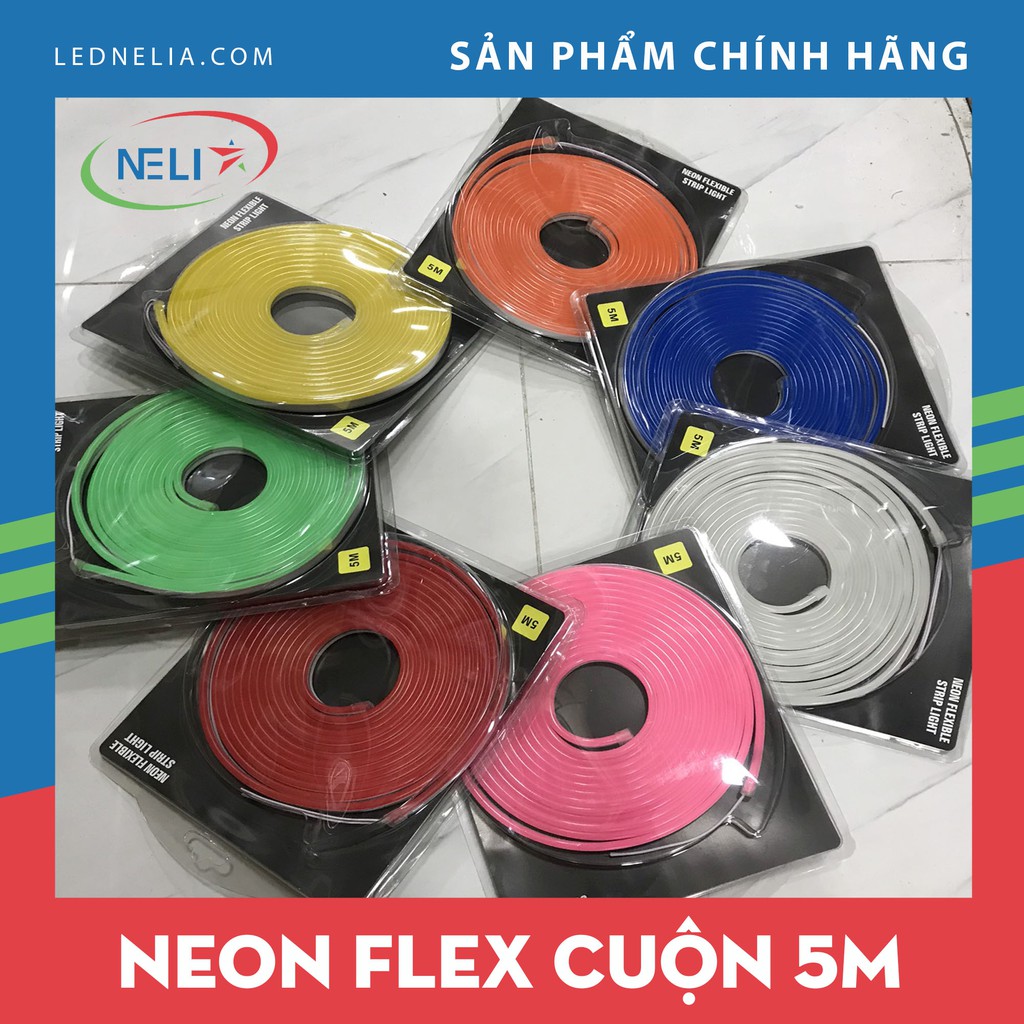 LED NEON FLEX cuộn 5M bản 6X12MM chạy điện 12V.