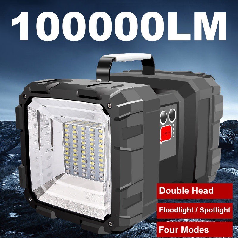 Đèn pin 100000lm 40W 10000mAh Đèn LED cầm tay Đèn chiếu sáng cắm trại Siêu sáng Đèn lồng Đi bộ đường dài Ngoài trời Đèn pha Bộ sạc điện thoại