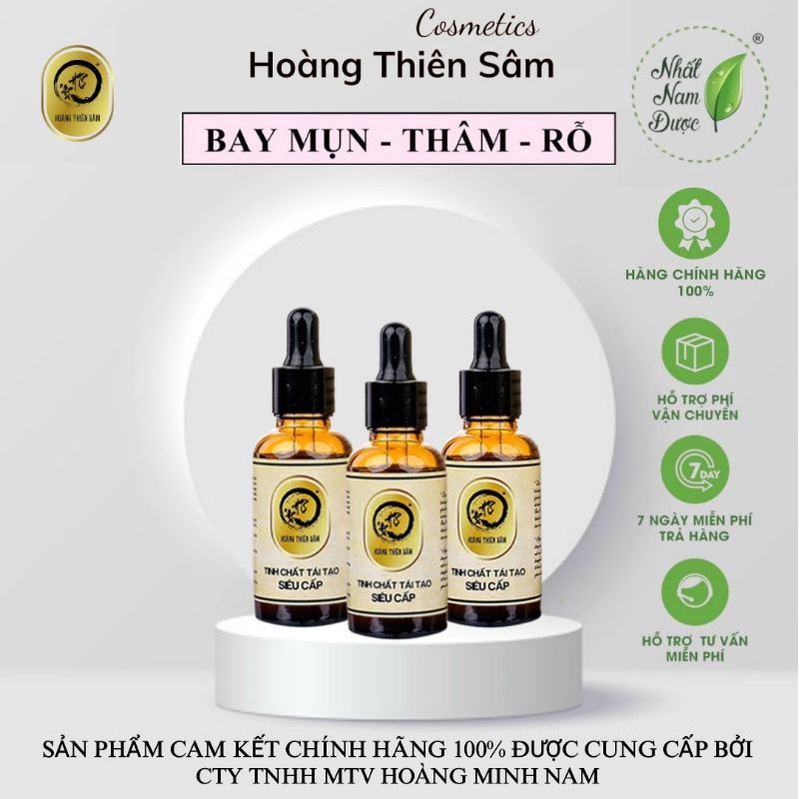 Serum Giảm Mụn Thâm Rỗ - Combo Hoàng Thiên Sâm 3 Chai