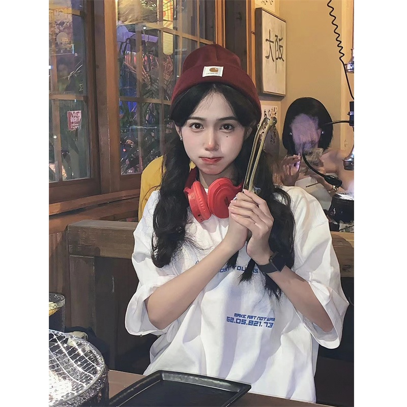 NRVP Áo Thun Cổ Tròn Oversize Thời Trang Hàn Quốc 2022 Cho Nữ