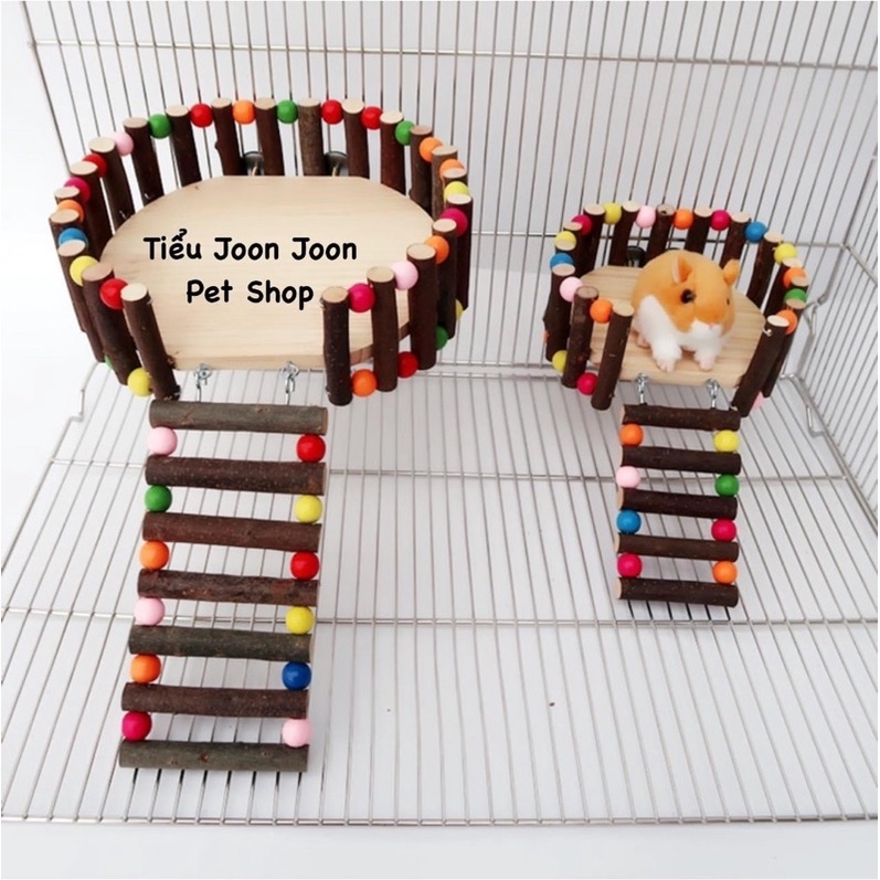Tầng lửng gỗ gắn lồng Hamster