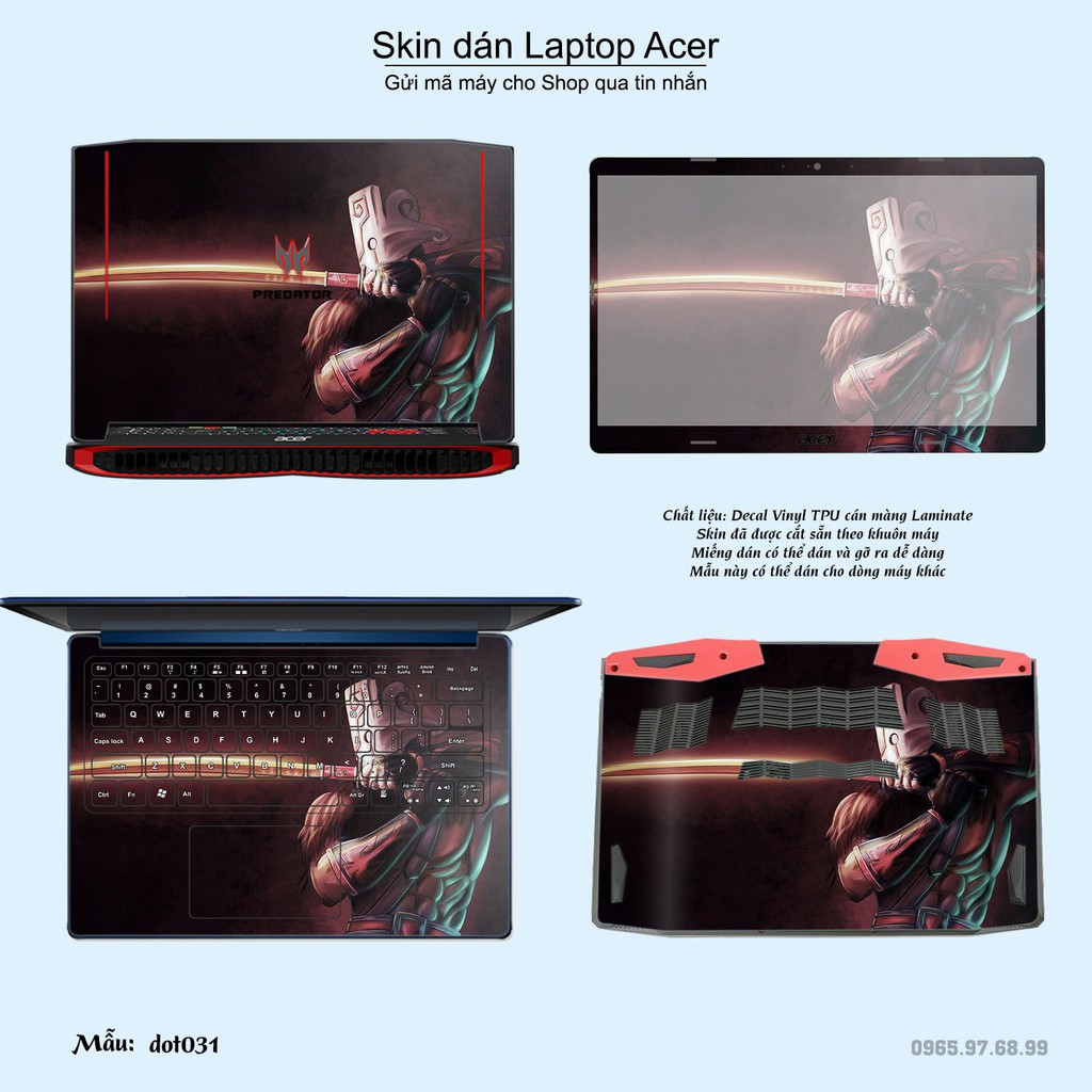 Skin dán Laptop Acer in hình Dota 2 nhiều mẫu 6 (inbox mã máy cho Shop)