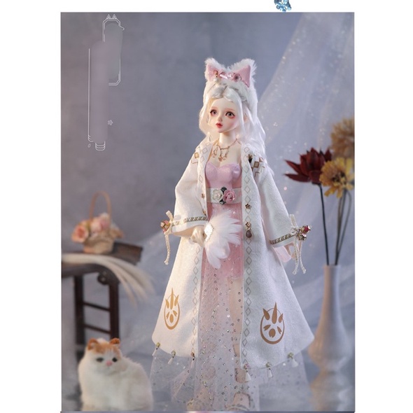 Búp bê phong cách Nhật Bản hồ ly BJD dễ thương cao 41,8cm