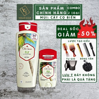 Combo hương fiji cây cọ biển | sữa tắm & lăn khử mùi old spice fiji with palm tree | chính hãng usa