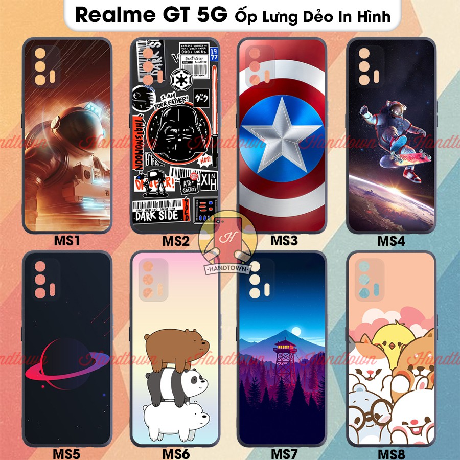 Ốp Lưng Realme Q2 Realme GT 5G GT Neo TPU Silicon Ốp Dẻo Toàn Bộ Viền Đen In Hình Nhiều Mẫu Cao Cấp Phần A Handtown