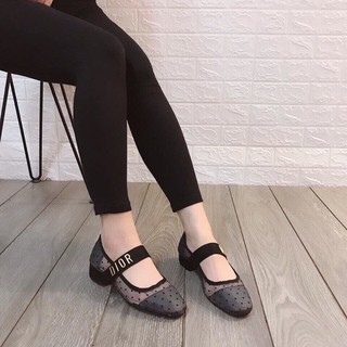 Giày cao gót 5cm quai chấm bi