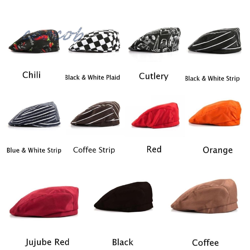 Nón beret chất liệu vải cotton dành cho nam nữ làm đầu bếp
