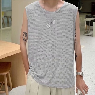 Áo Ba Lỗ Lưới Mỏng Thoáng Khí Nhanh Khô Ba Màu Tùy Chọn Cho Nam
