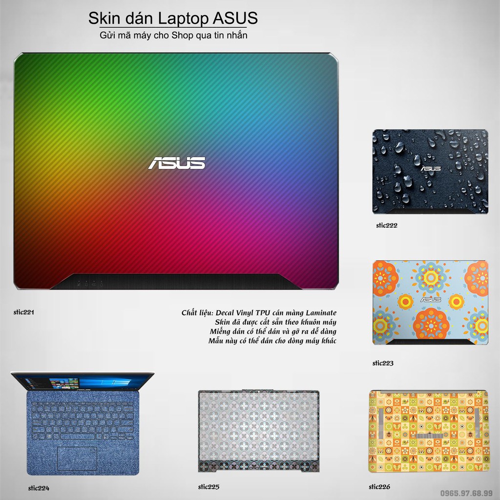 Skin dán Laptop Asus in hình Hoa văn sticker nhiều mẫu 36 (inbox mã máy cho Shop)