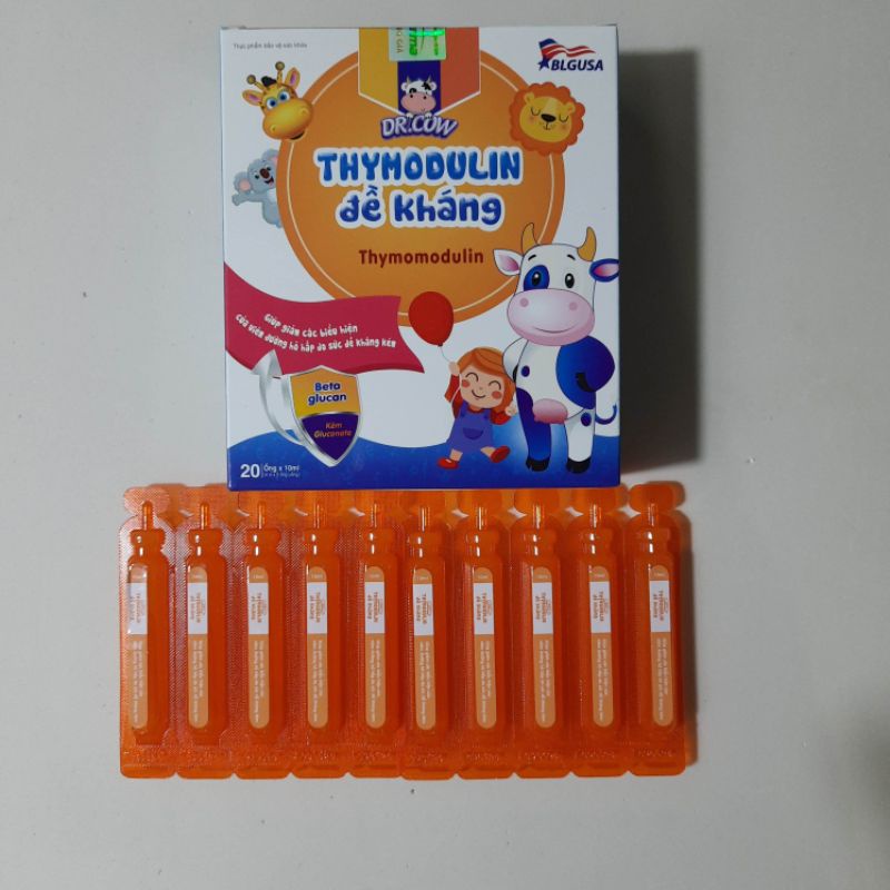 Siro cho bé THYMODULIN ĐỀ KHÁNG - Thymomodulin đề kháng -Beta Glucan - Tăng sức đề kháng cho bé từ 0 tháng tuổi -20 ống
