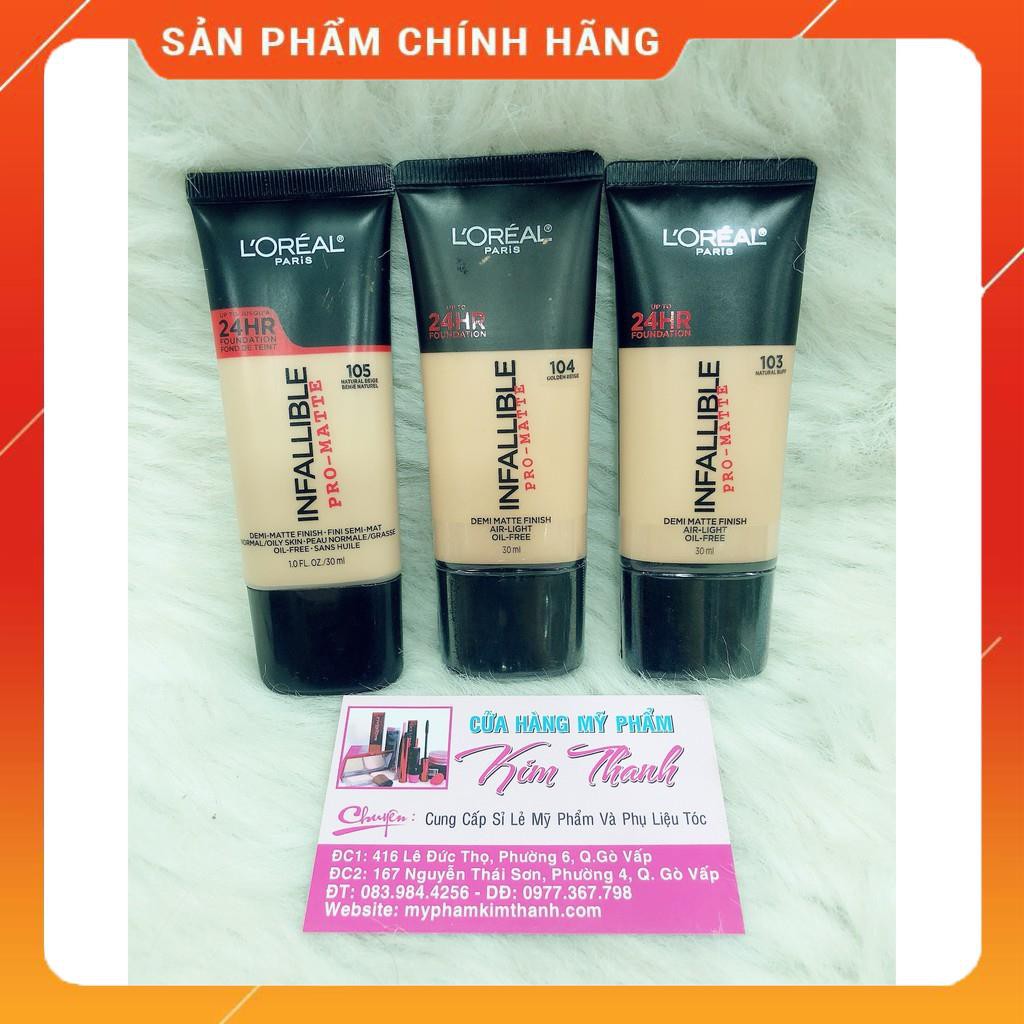 Kem Nền BB Trang Điểm Lâu Trôi L'Oreal Infallible Pro-Matte 24H Foundation Makeup 30ml