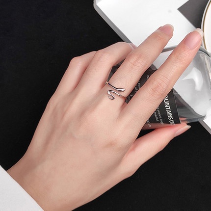 Nhẫn Hình Rắn Thiết Kế Hở Tùy Chỉnh Phong Cách Hàn Quốc Thanh Lịch Cho Nữ
