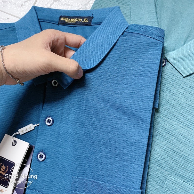 [ TẶNG BỐ ] Áo Polo Nam Trung Niên Có Túi Chất Liệu Lụa Lạnh Cao Cấp