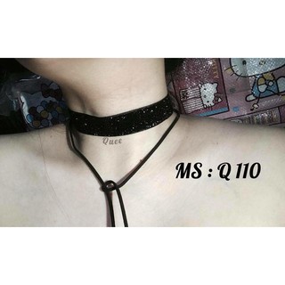 Vòng cổ CHOKER nhũ bảng to cột nơ, MẪ Q110