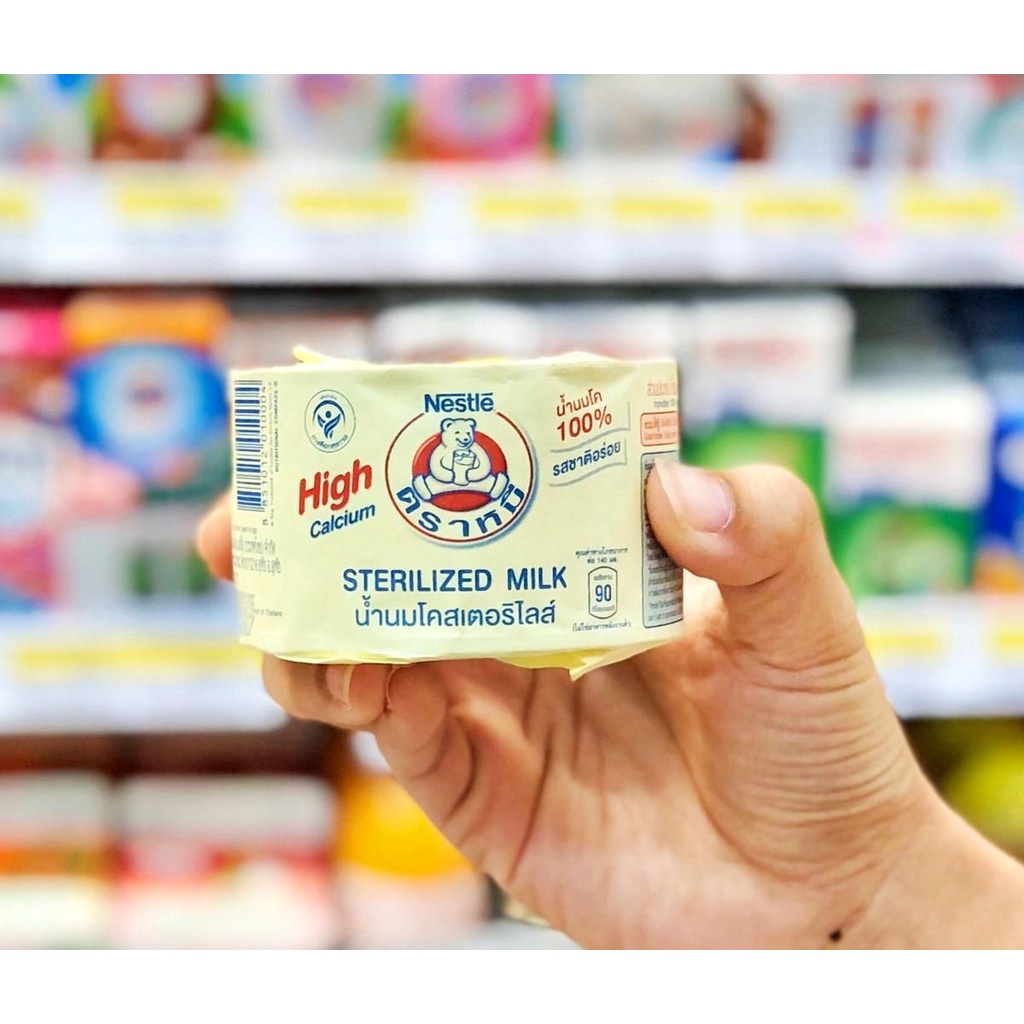 Sữa Gấu Giàu Canxi Nestle Thái Lan Hộp Thiếc Thơm Ngon Dinh Dưỡng Vị Nguyên Kem Dâu Trà Trắng Đậu Tây