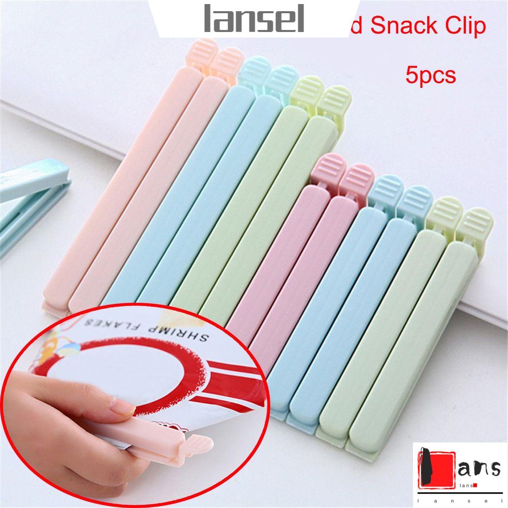 Set 5 kẹp niêm phong túi thức ăn bằng nhựa màu kẹo thời trang có thể tái sử dụng tiện lợi