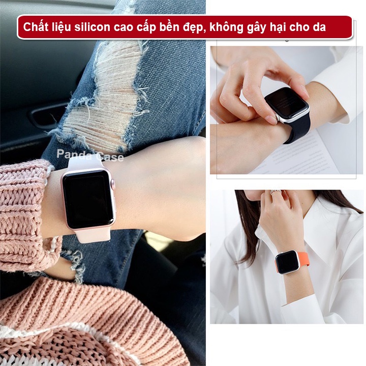 Dây đeo Apple Watch silicon Sport Band chất liệu cao su nhiều màu Cho Apple Watch Series SE/6/5/4/3/2/1  38mm|40mm |42mm