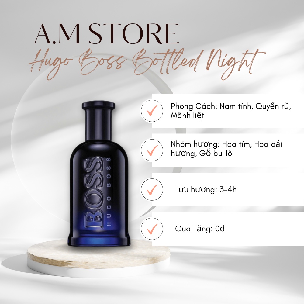 Nước Hoa nam Hugo Boss nam tính mạnh mẽ quyến rũ - Dầu thơm nam nồng độ EDT thơm lâu dung tích 100ml - Shin Shop