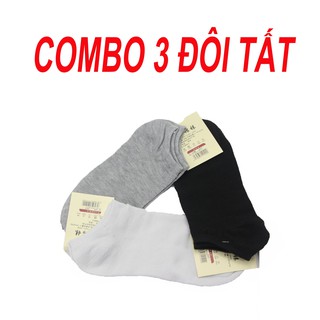 Combo 3 đôi vớ trơn tat020 - tất lười nam nữ