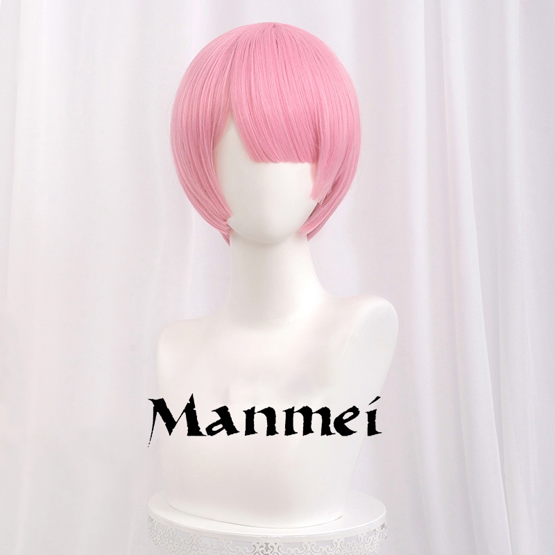 Manmei Anime Life in a Different World from Zero Re Rem Ram Emilia Cosplay Wig Heat Resistant Synthetic Wigs