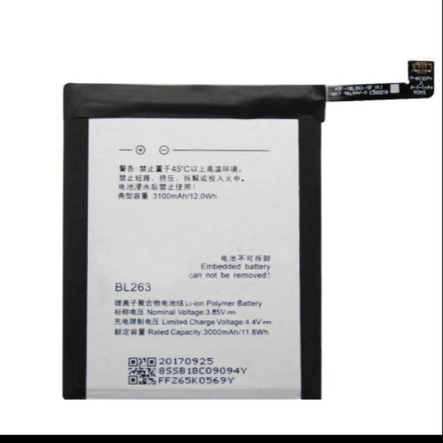 pin Lenovo Zuk Z2 Pro (BL263) 3000mAh bảo hành 6 tháng