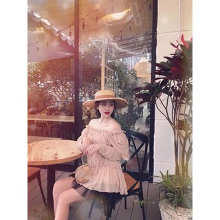 Áo trễ vai tầng nhún