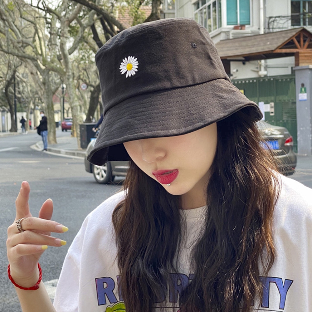 Nón Vành Chống Nắng Hai Mặt Họa Tiết Hoa Phong Cách Hàn Quốc Cho Nữ