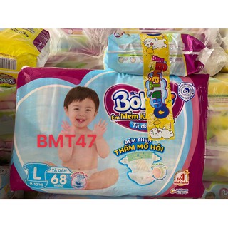 [ĐỦ SIZE] Tã Dán Bobby Siêu Thấm Khô Thoáng M76/L68/XL62/XXL56 miếng