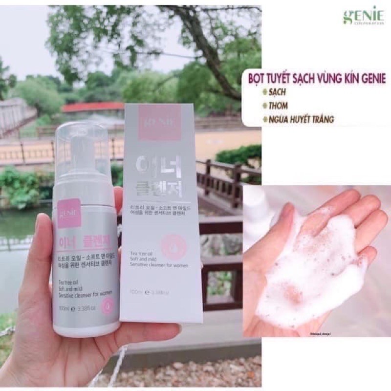 [ Mua 1 tặng Voucher 20k, tặng 1 Mask Collagen 40k] Dung dịch vệ sinh vùng kín Genie- Tinh Chất Làm Sạch Vùng Kín