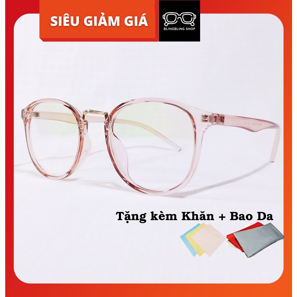 Gọng kính cận trong suốt cận dáng tròn nam nữ BlingBling - kính trong suốt có nhiều màu