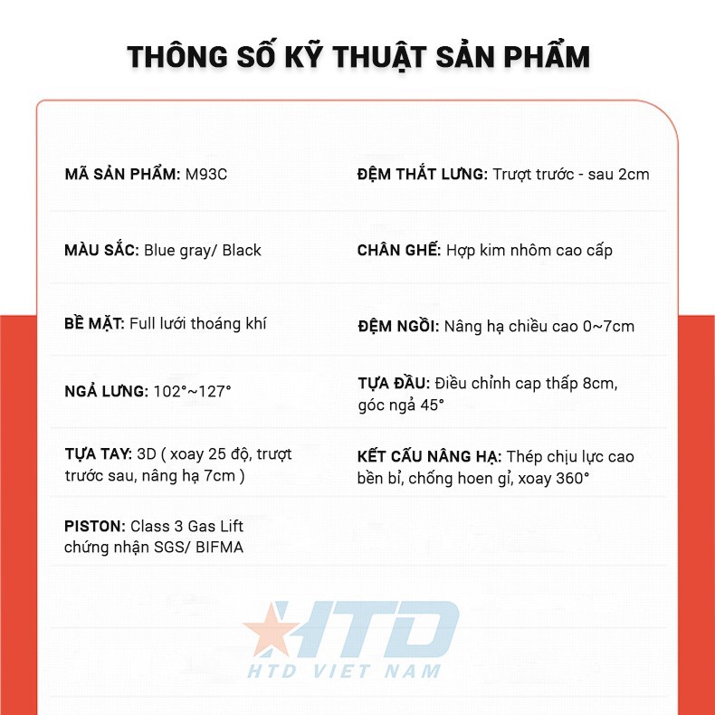 SIHOO M93C - ghế công thái học Egronomic full lưới thoáng khí, tựa lưng xương rồng , đêm ngồi di động bảo vệ cột sống