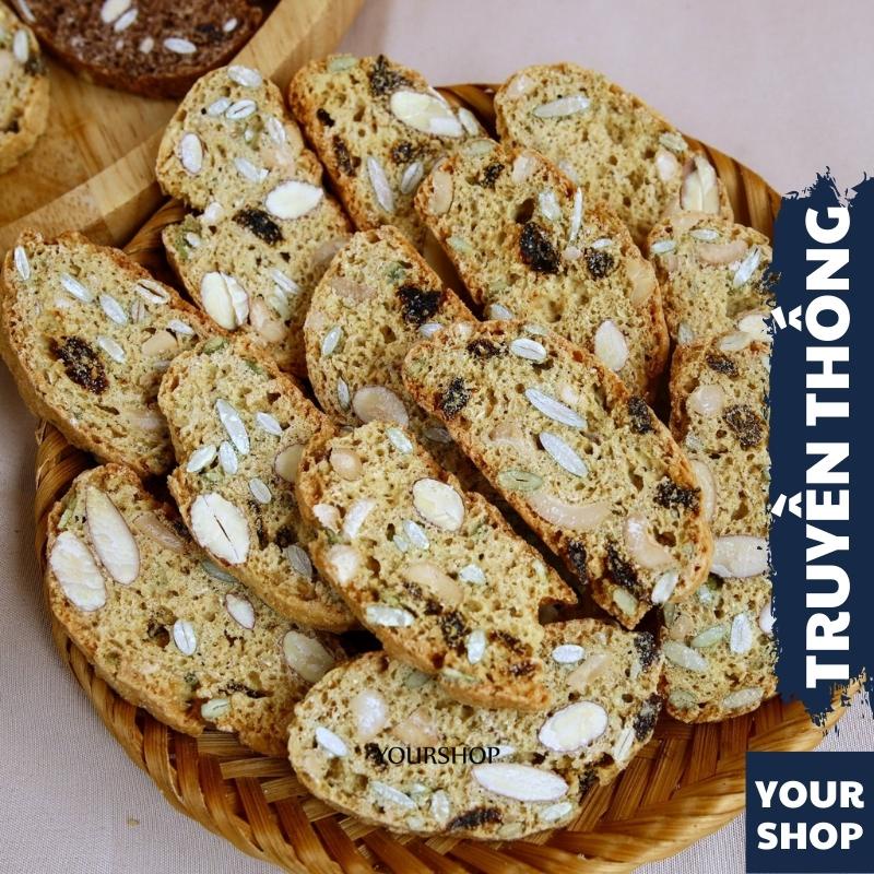 BISCOTTI Nguyên Cám VỊ Truyền Thống by Yourshop Bánh Ngũ Cốc Nướng Ăn Kiêng
