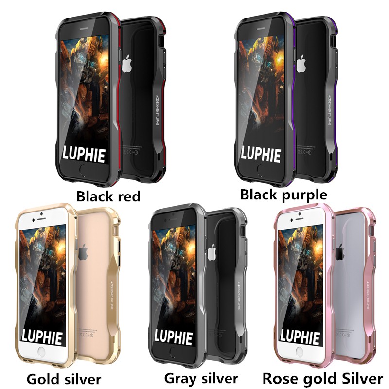 Ốp điện thoại chống sốc viền nhôm sang trọng Luphie dành cho Apple iPhone 7 8 Plus iphone7 iPhone8 iPhone8plus
