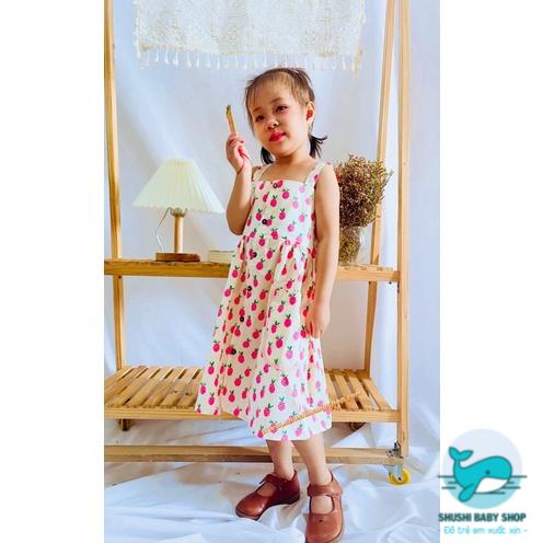 [Rẻ vô địch] Váy Hai Dây Túi Đắp Quả Dứa Vintage Lót Vai Hàng Thiết Kế Xinh Đẹp