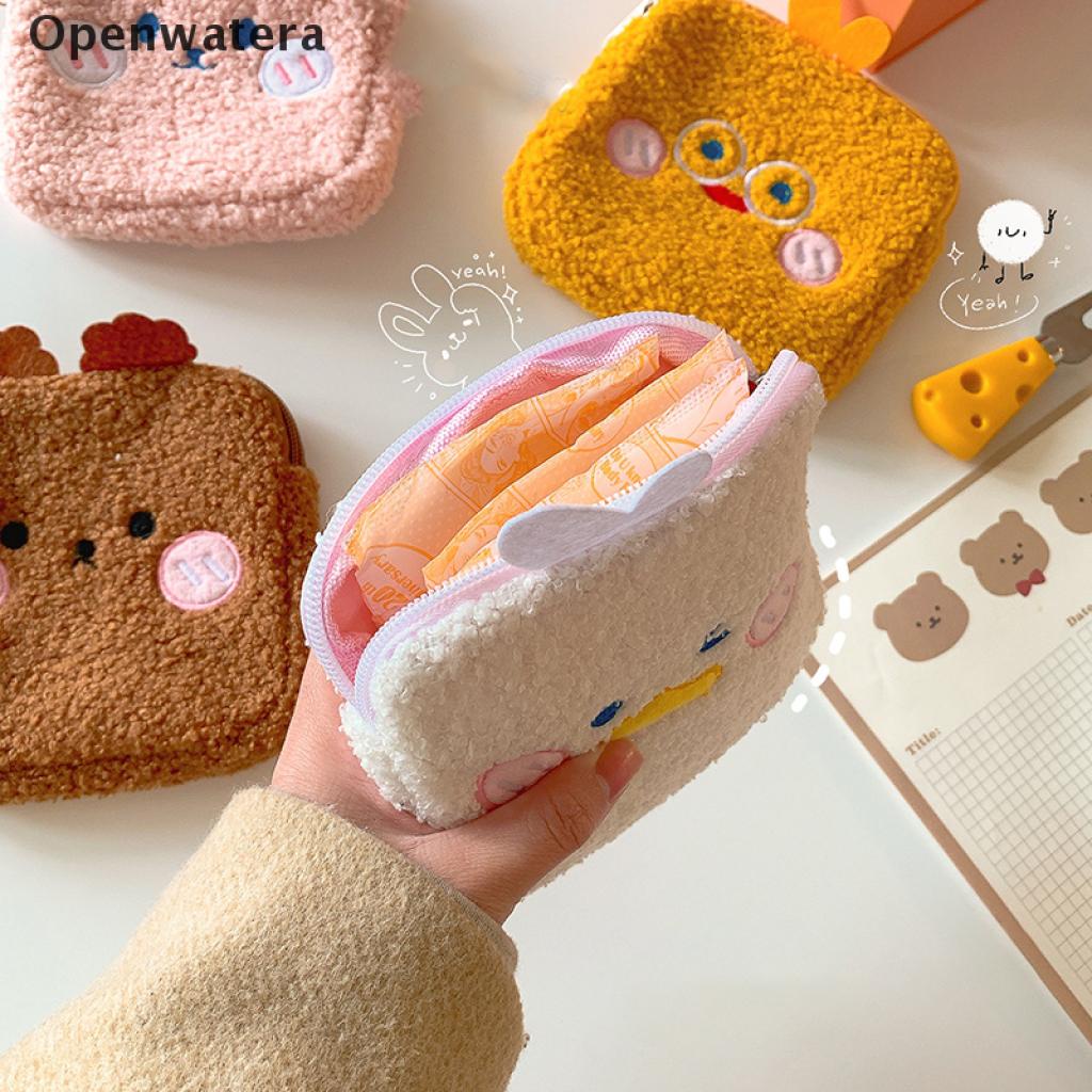 Túi đựng băng vệ sinh son môi trang điểm chìa khóa tai nghe vải lông đáng yêu nhỏ gọn tiện lợi
