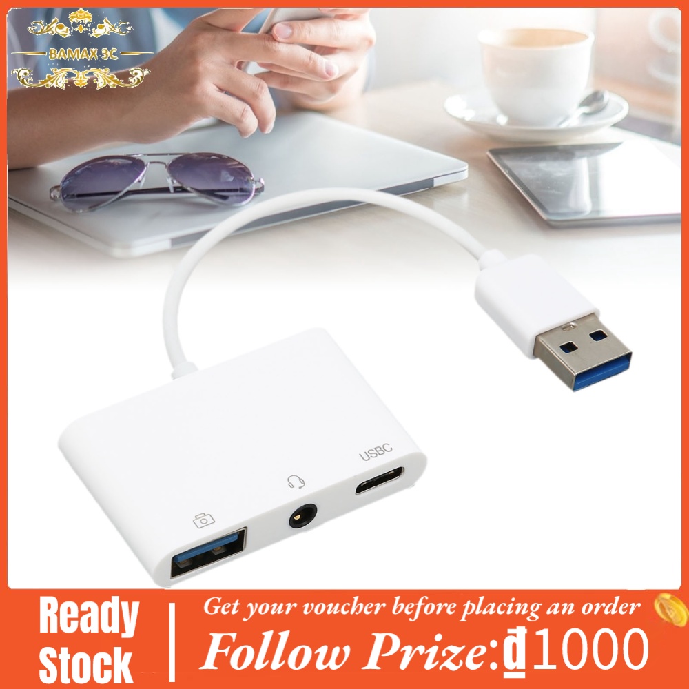 Đầu Chuyển Đổi Tai Nghe 3 Trong 1 Từ Cổng Cắm Sang Cổng Usb 3.0 3.5 mm