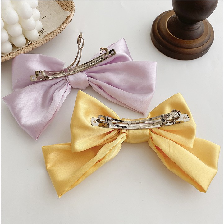 Kẹp Tóc Kiểu Nơ Vải Satin Phong Cách Hàn Quốc Cho Nữ