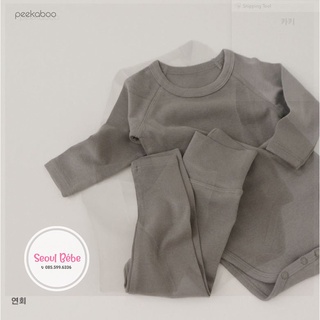 Bộ bodysuit basic cho bé đủ size bst Peekaboo made in Korea