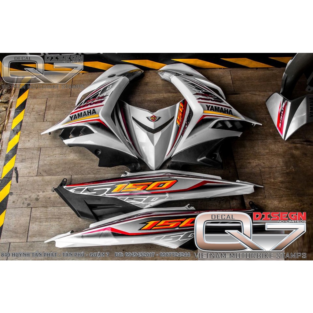 Tem Rời EXCITER 150 MX KING XE TRẮNG