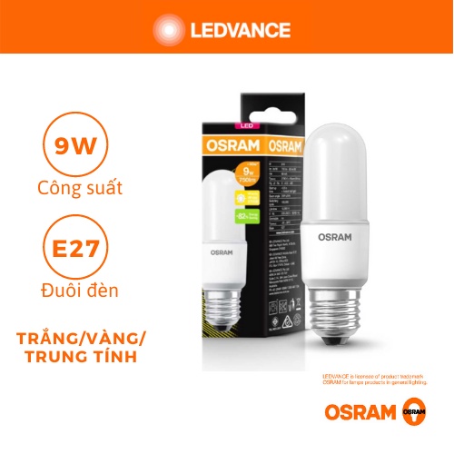 Bóng đèn LED ECO STICK OSRAM 9W ĐUÔI E27 - HÀNG CHÍNH HÃNG