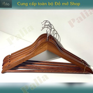Móc áo gỗ nâu dạng tam giác - móc treo quần áo bằng gỗ dùng cho khách sạn - shop thời trang - gia đình
