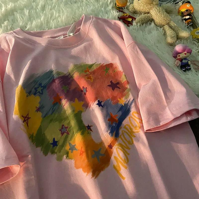 NRVP Áo Thun 100% Cotton Dáng Rộng Thời Trang Hàn Quốc Cho Nữ