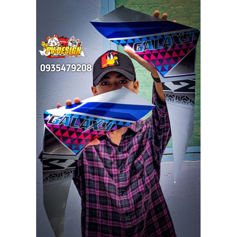 Tem galaxy 50cc xanh đen trắng