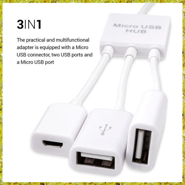 Bộ chia cổng Micro USB OTG cho điện thoại thông minh Apple Samsung Lenovo