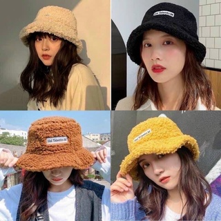 Mũ bucket lông cừu phong cách Hàn Quốc
