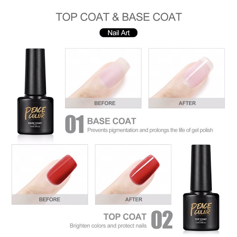 Sơn Gel UV Top coat và Base coat cho móng nail | Shopee Việt Nam