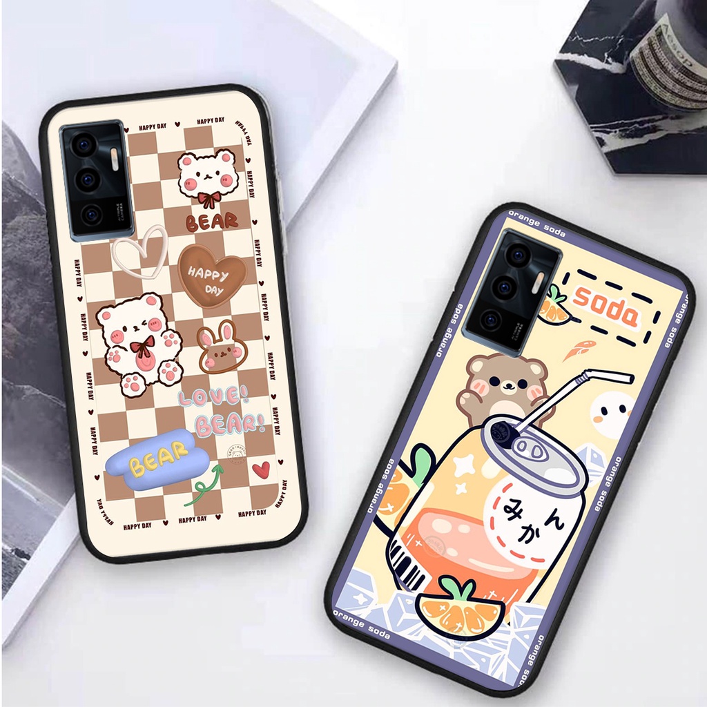 Ốp lưng Vivo V23E in hình 3D GẤU cute be@r, soda, happy day cực hot ,thời thượng