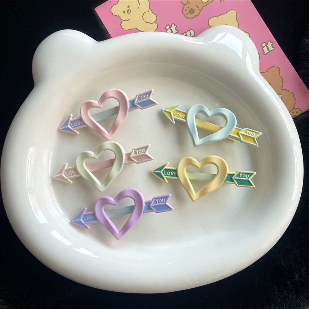 Set 2 Kẹp Tóc Hình Trái Tim Màu Sắc Ngọt Ngào Xinh Xắn Cho Nữ