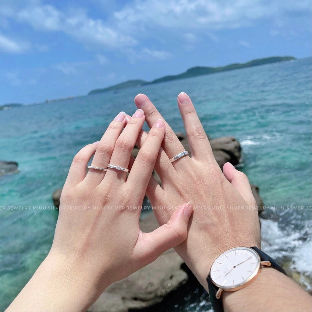 Nhẫn đôi bạc nam nữ Miuu Silver, nhẫn cặp nam nữ đơn giản, xinh xắn Everlasting
